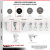 Service Caster 3.5 Inch Hard Rubber Wheel Swivel Top Plate Caster Set with 2 Rigid SCC SCC-20S3514-HRS-TP3-2-R-2